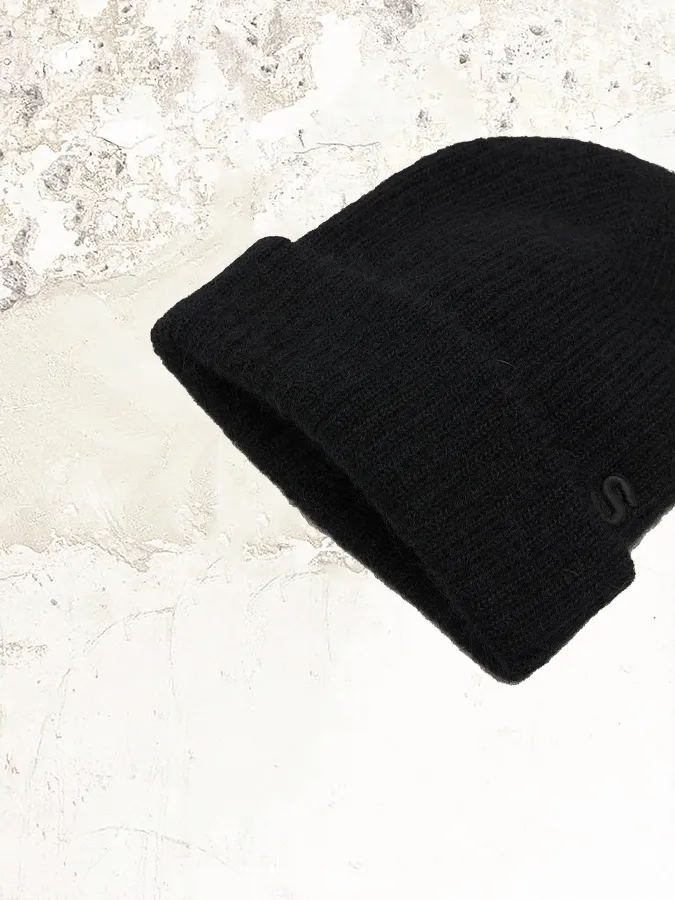 sacai embroidered mohair beanie