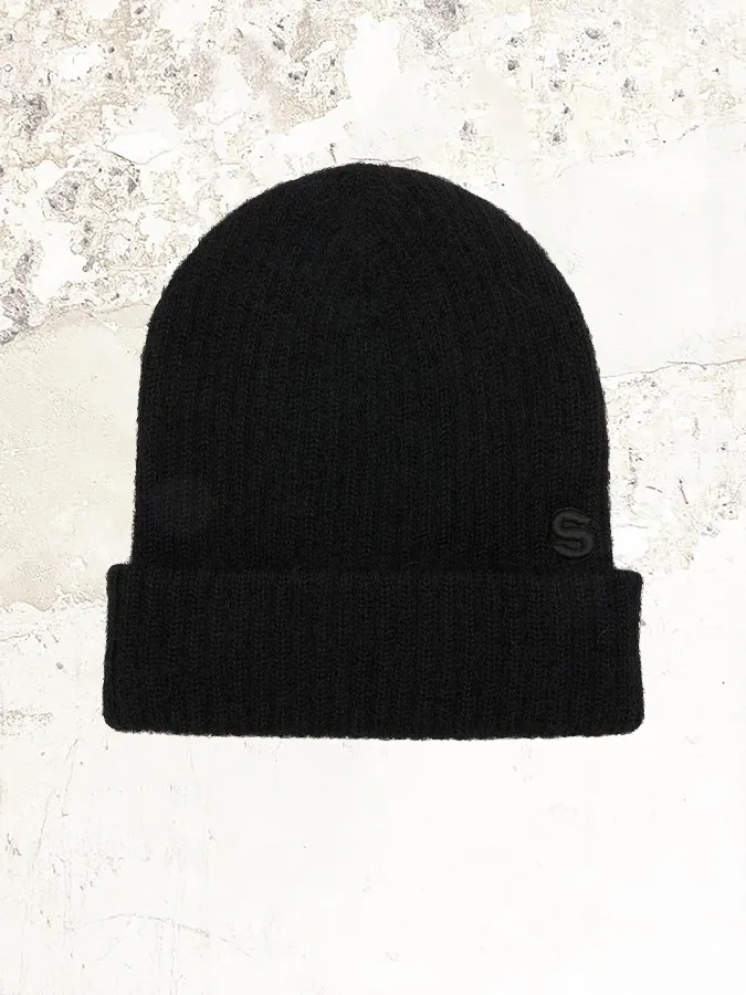 sacai embroidered mohair beanie