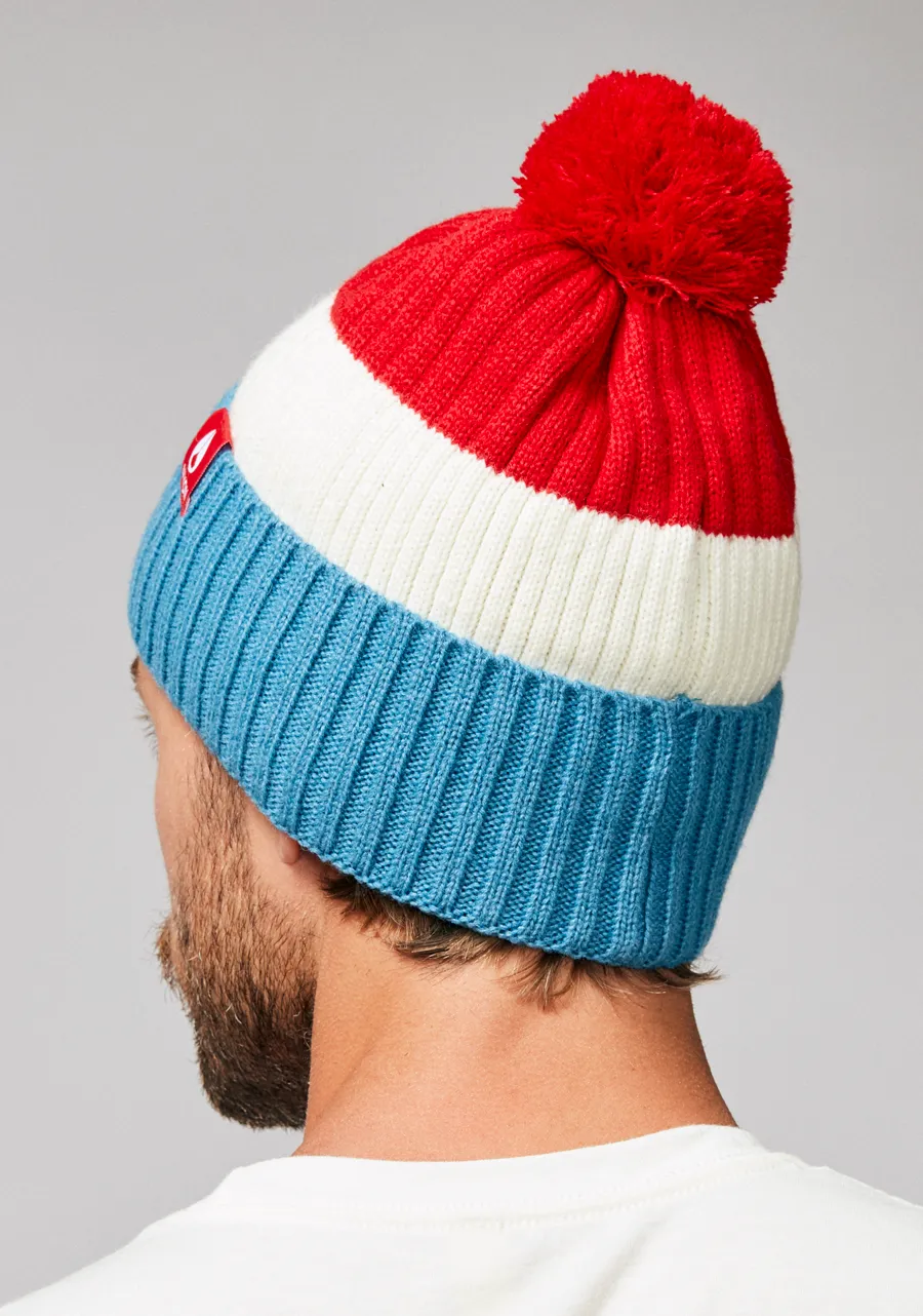 Schrader Pom Beanie - Red / Blue