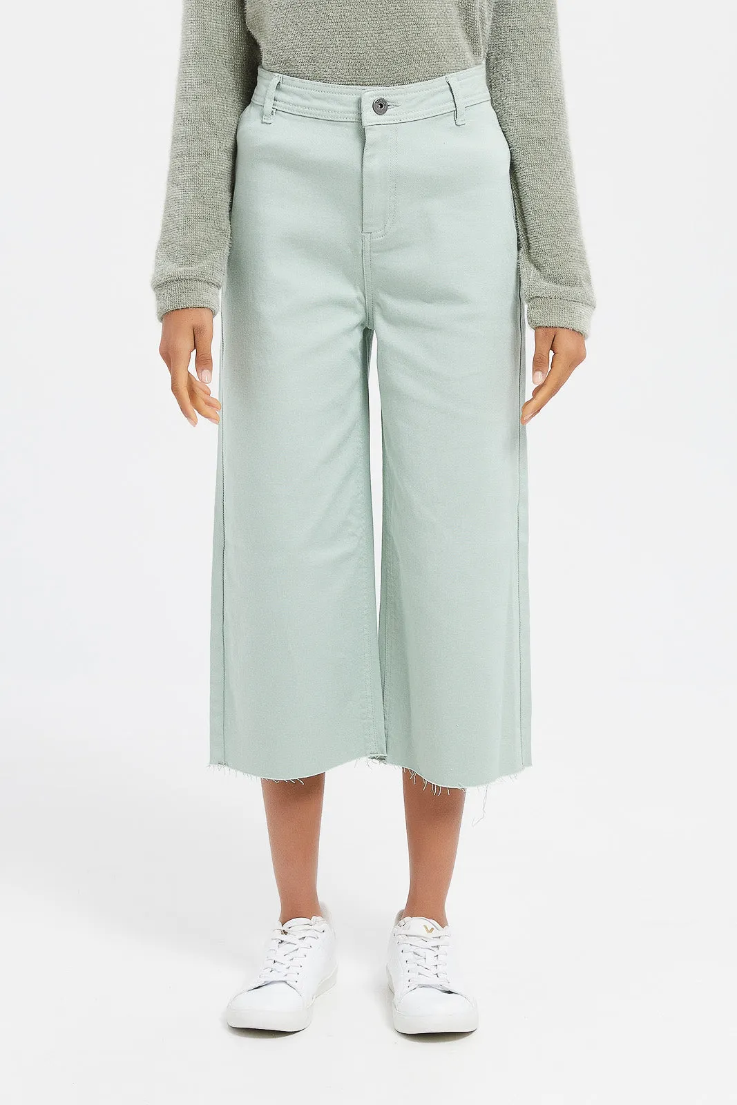 Senior Girls Mint Denim Culottes