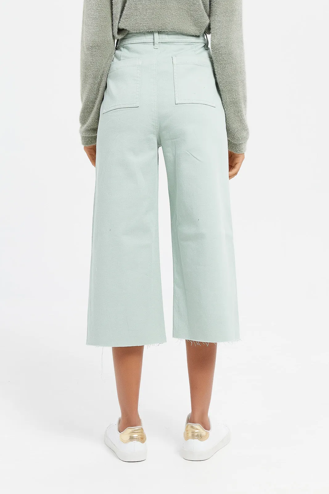 Senior Girls Mint Denim Culottes