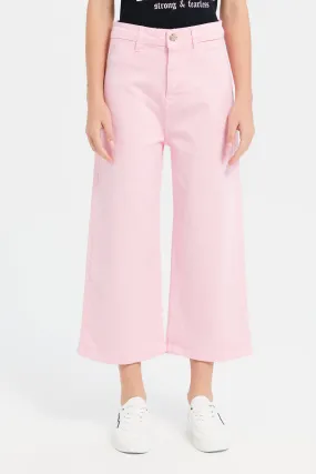 Senior Girls Pink Wide Leg Culottes