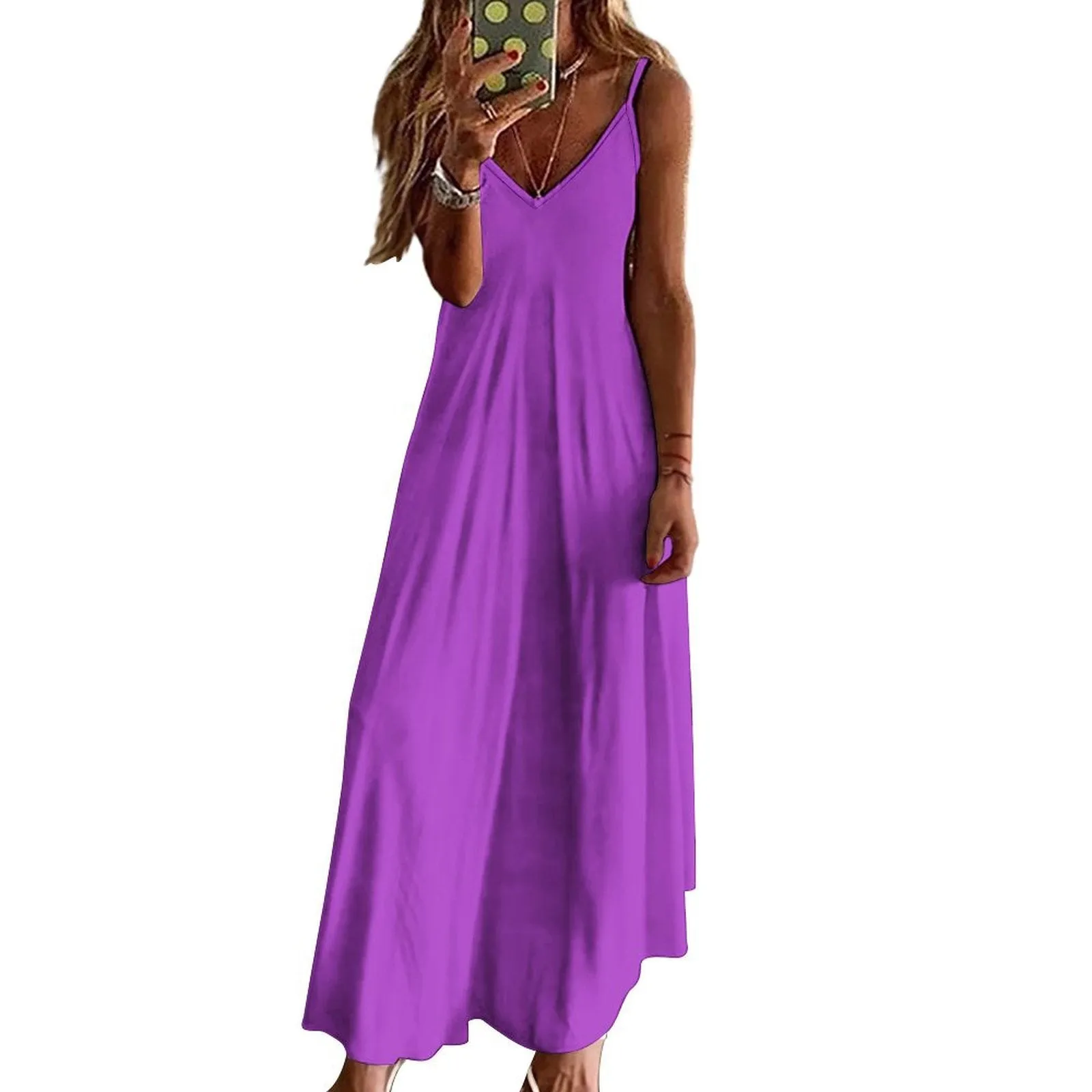 Spaghetti Strap Ankle-Length Dress Long dress Amethyst