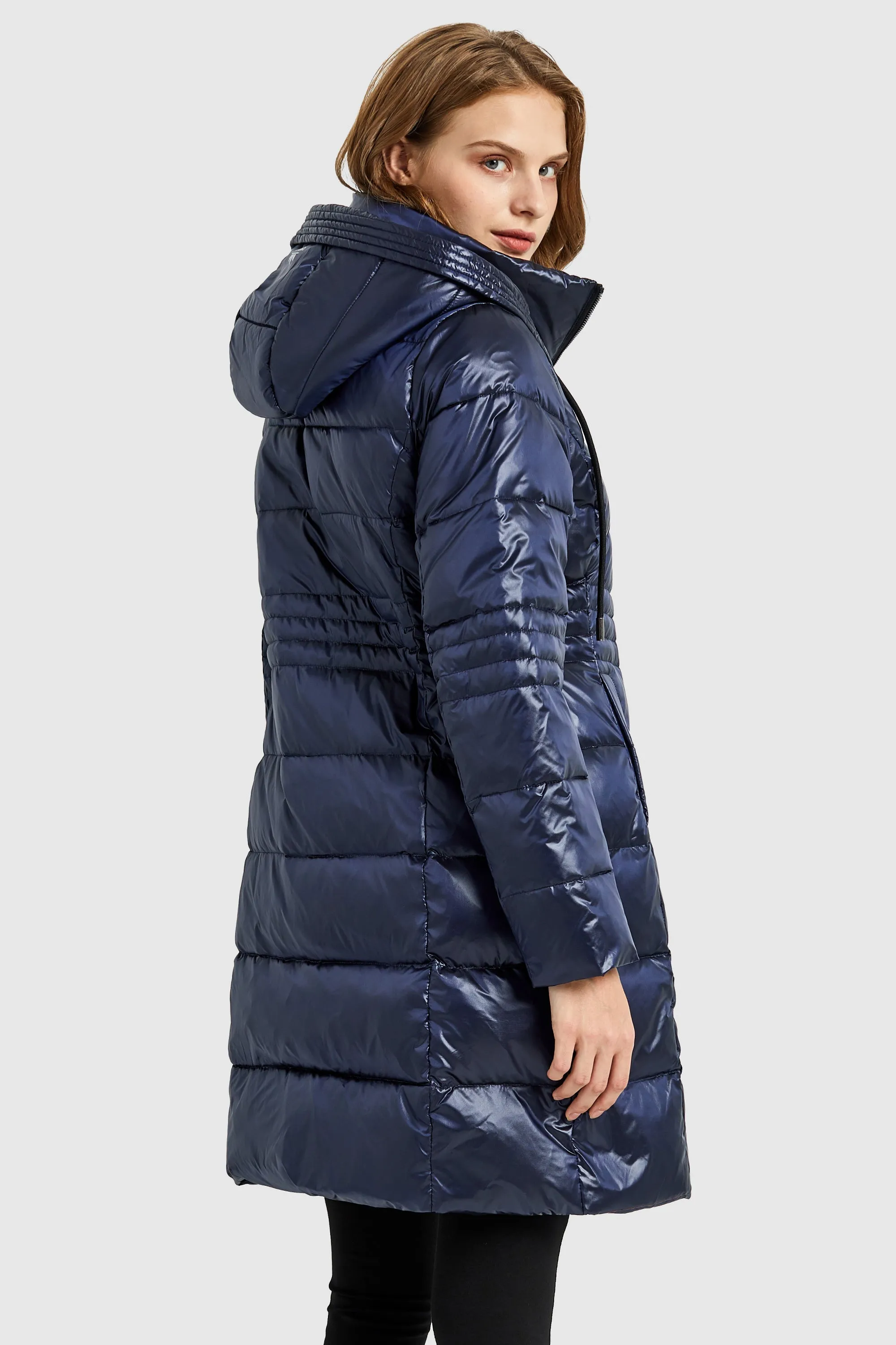 Stand Collar Down Parka with Hood