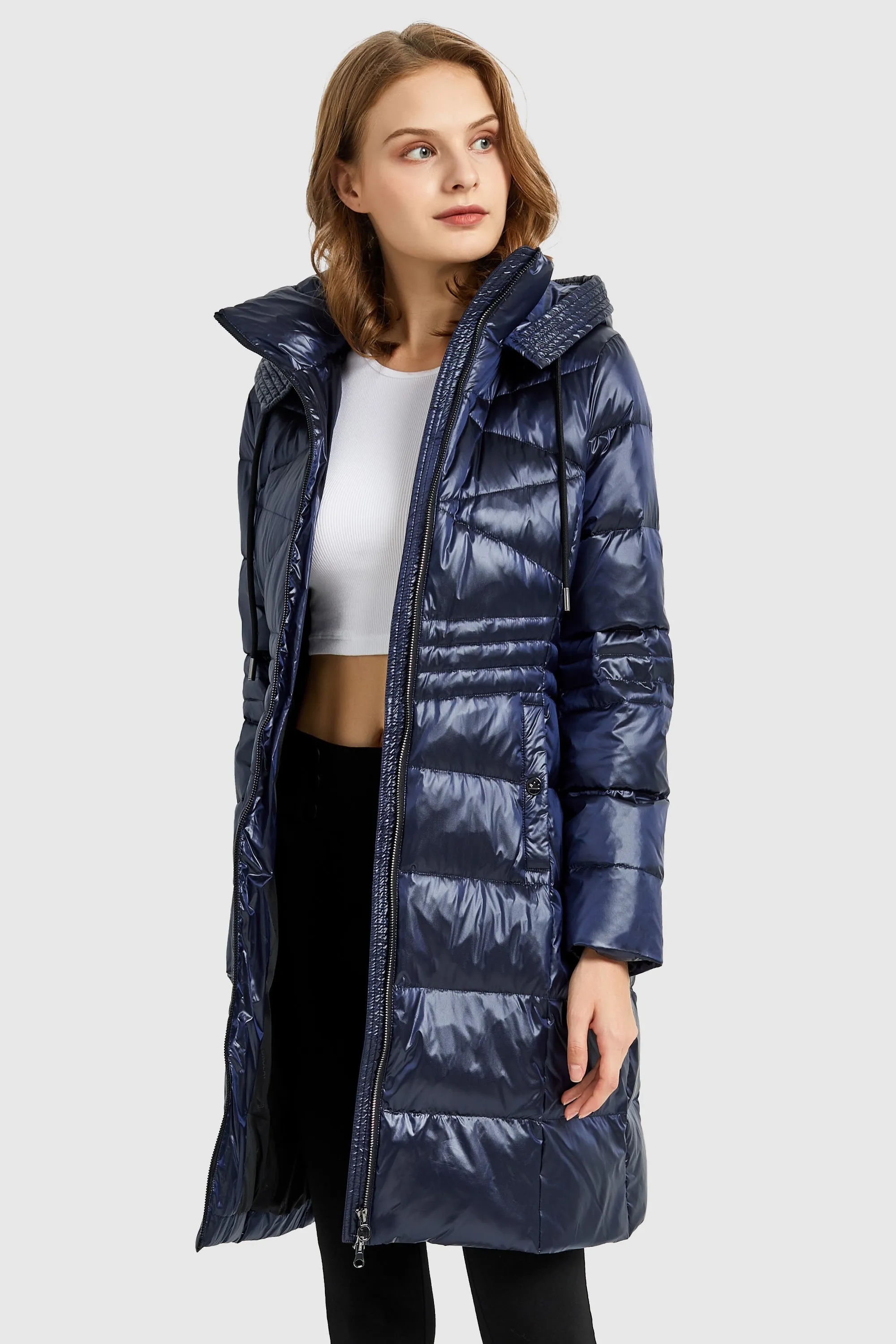 Stand Collar Down Parka with Hood