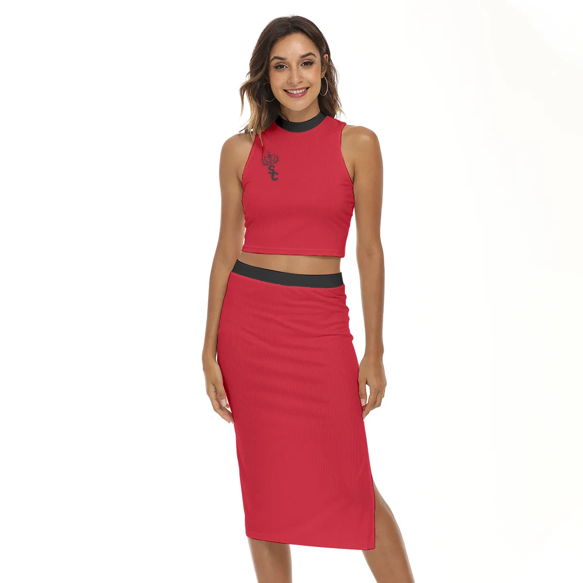 STILE CAPO QUEEN RED/BLK 2 PIECE SET