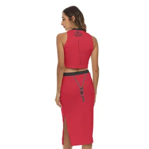 STILE CAPO QUEEN RED/BLK 2 PIECE SET