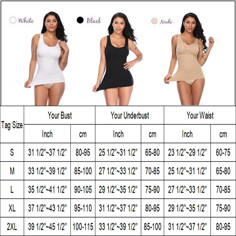 Tank Tops with Built in Bra Shelf Bra Casual Wide Strap Basic Camisole Sleeveless Top Body Shaper with Removable Bra Shapewear