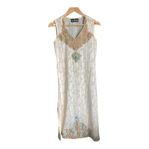 Tena Durrani Lemon Embossed Sleeveless Dress UK Size 12