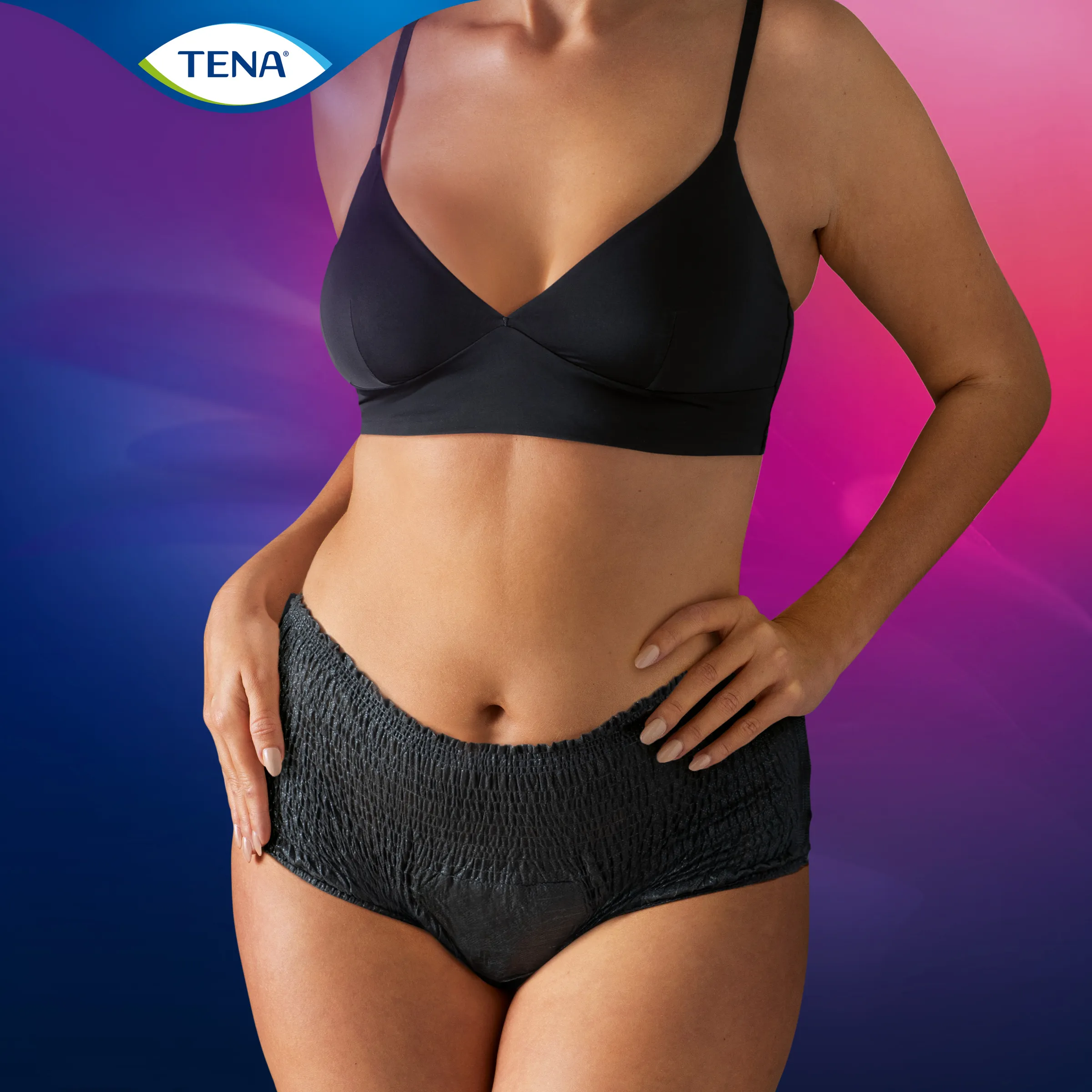 TENA Silhouette Plus Noir High Waist L - Elegante zwarte incontinentiebroekjes voor vrouwen