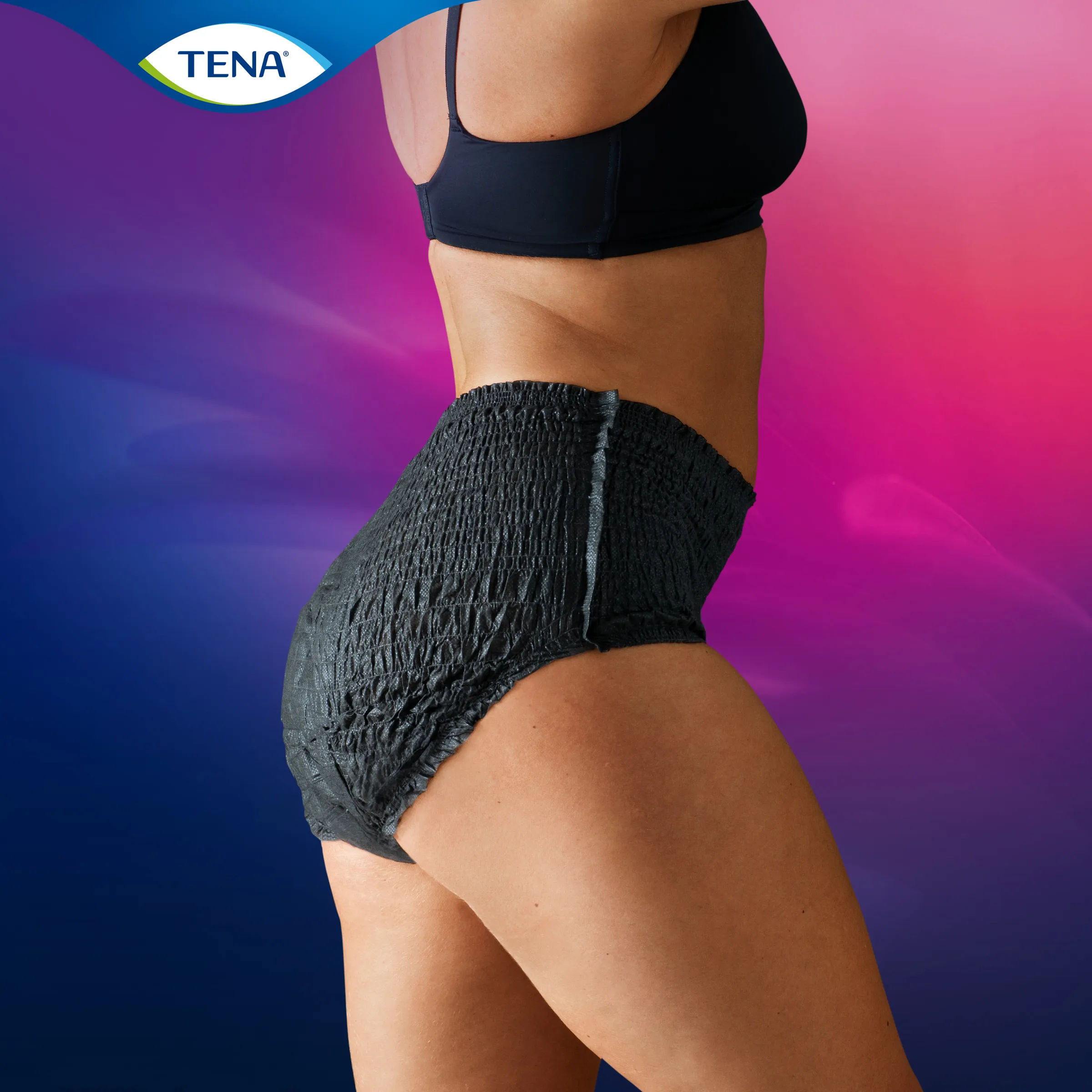 TENA Silhouette Plus Noir High Waist L - Elegante zwarte incontinentiebroekjes voor vrouwen