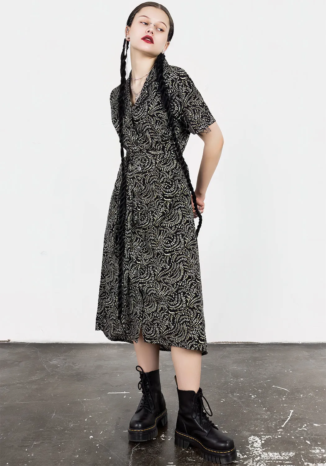 Tendril Midi Shirt Dress