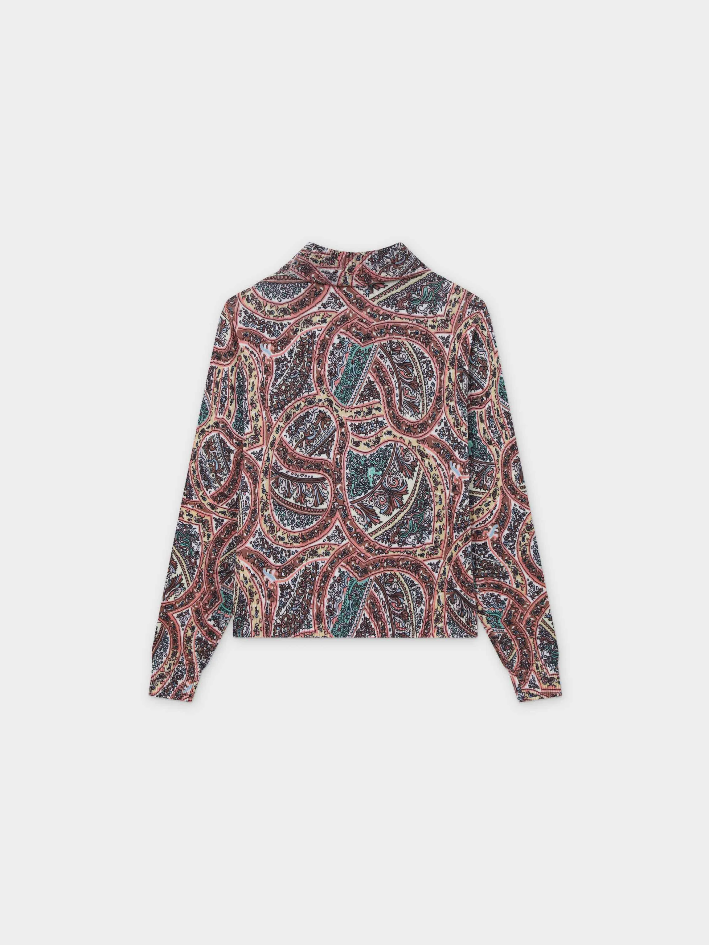 Thin Knit Turtleneck Sweater-Paisley Maze