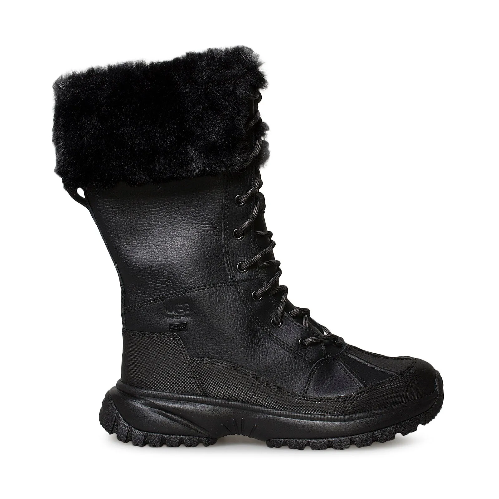 UGG Yose Tall Fluff Black Boots - Women's