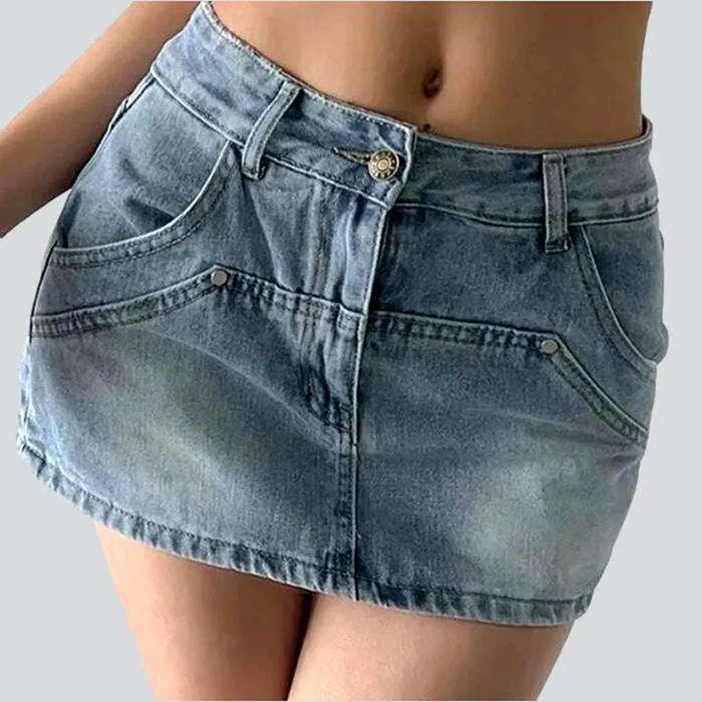 Ultra short urban denim skirt