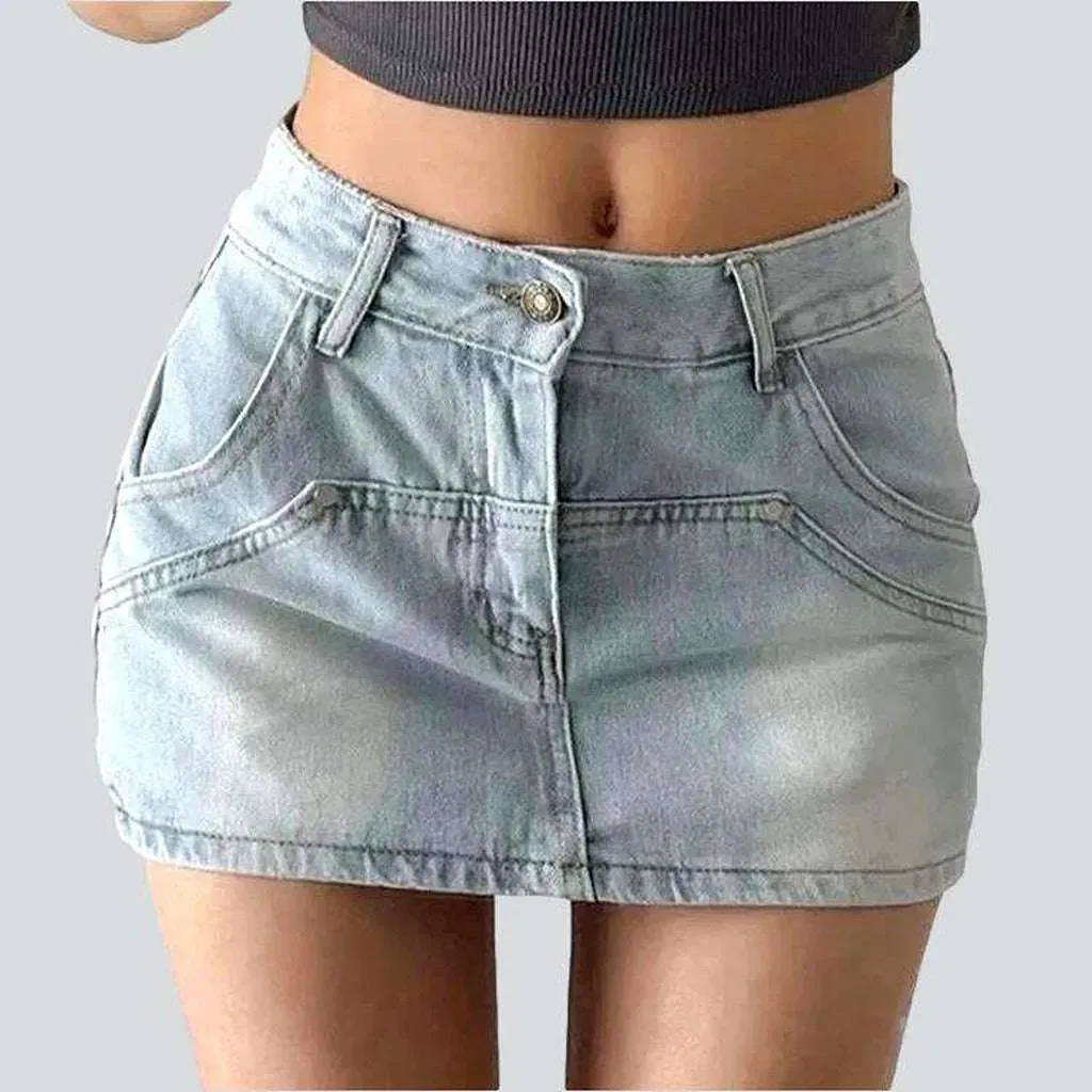 Ultra short urban denim skirt