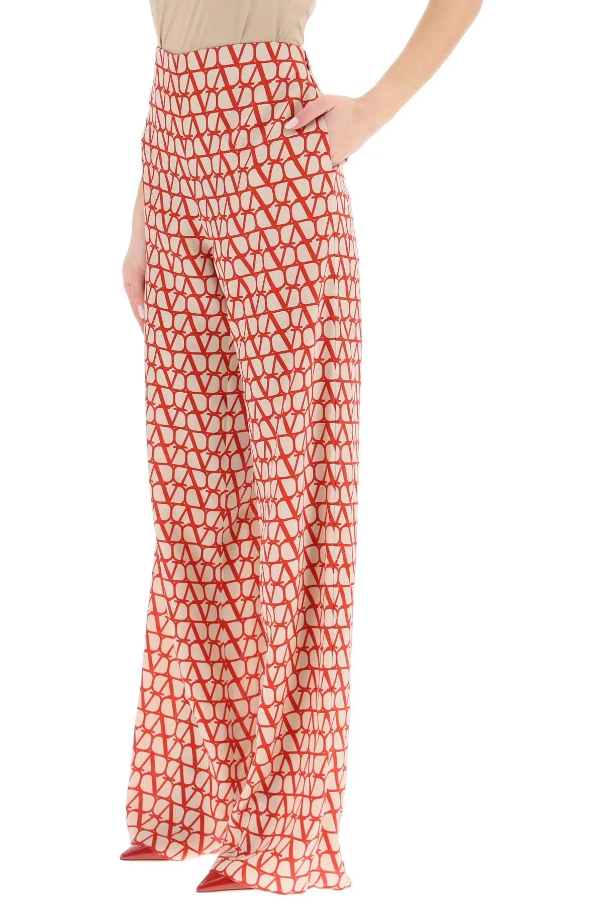 Valentino toile iconographe crepe de chine pants