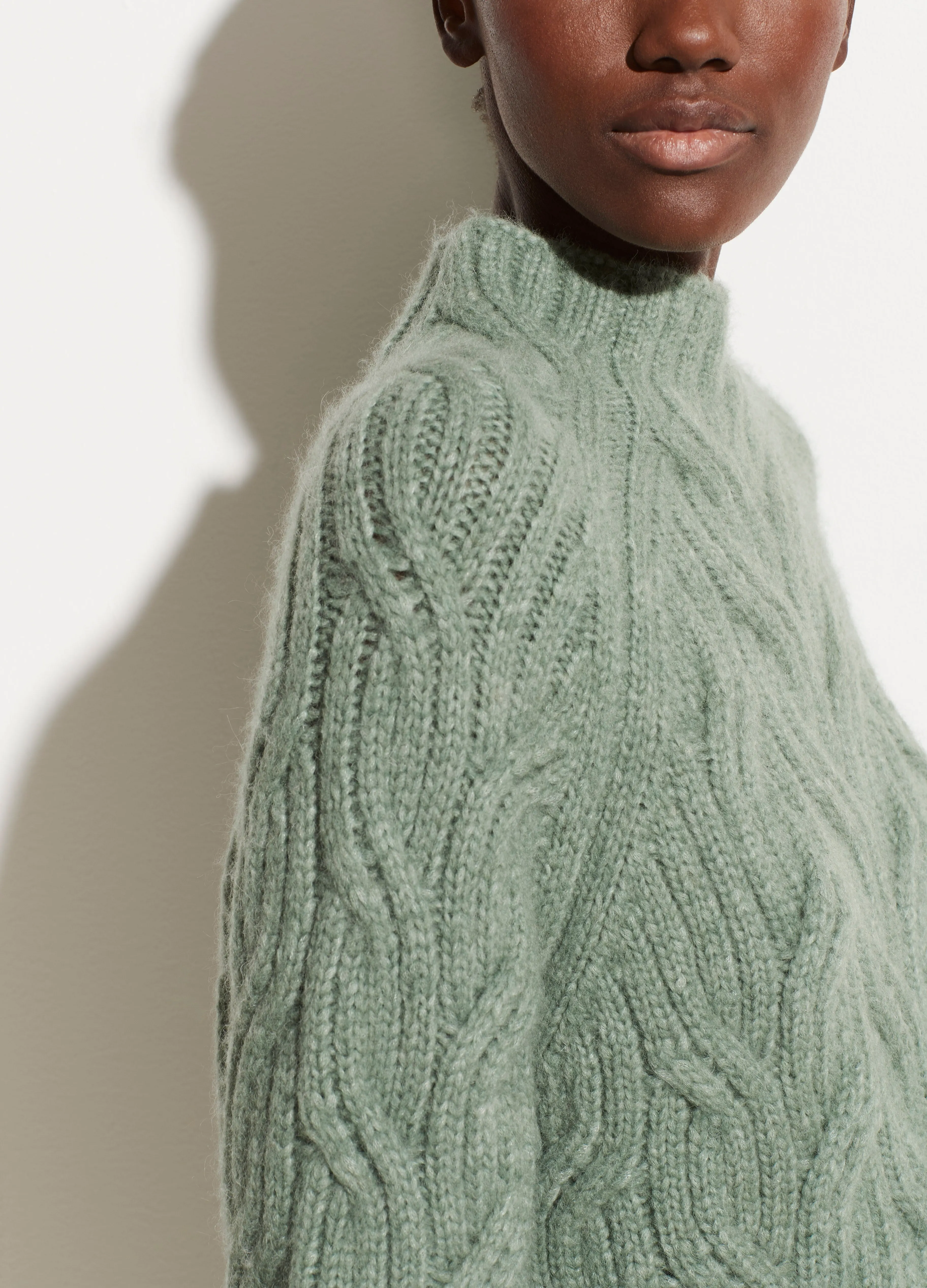 Vince - Twisted Chain Turtleneck Sweater in Jadeite