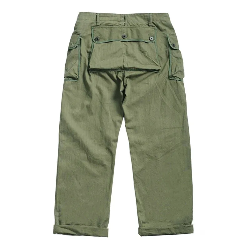 Vintage P-44 Military Trousers Army Green Relaxed Fit