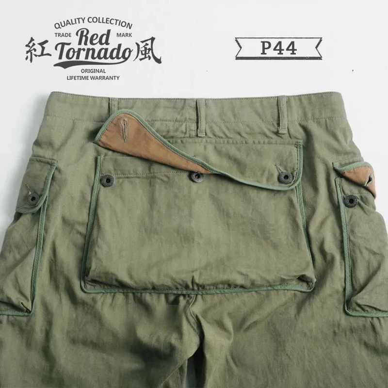 Vintage P-44 Military Trousers Army Green Relaxed Fit