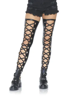 Wetlook footless thigh high