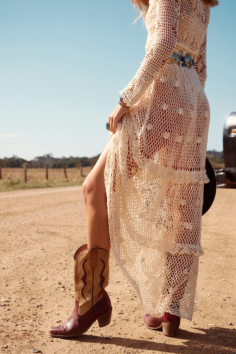 Wish You Were Here Crochet Maxi Dress