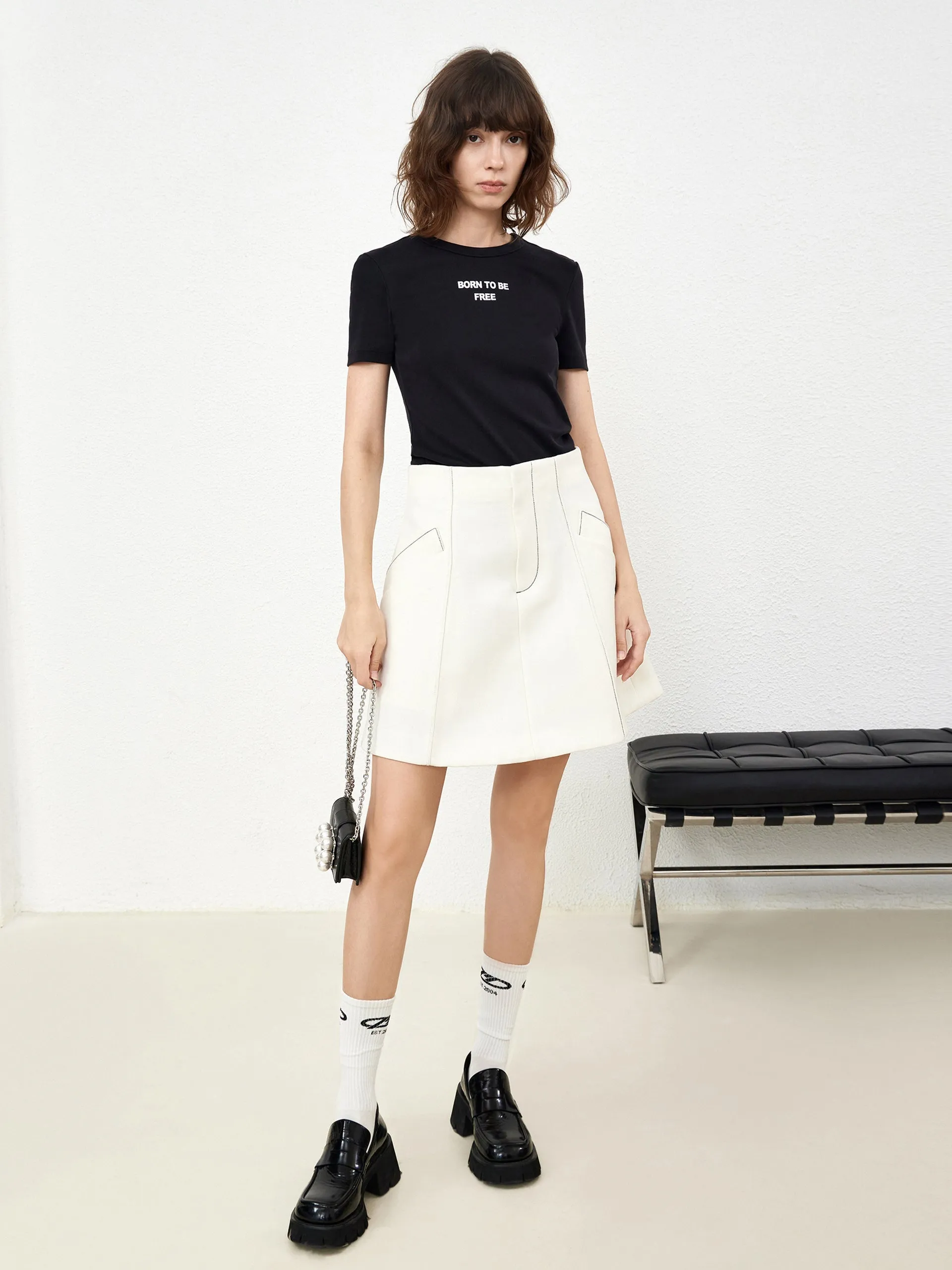 Wool Blend Pleated Culottes