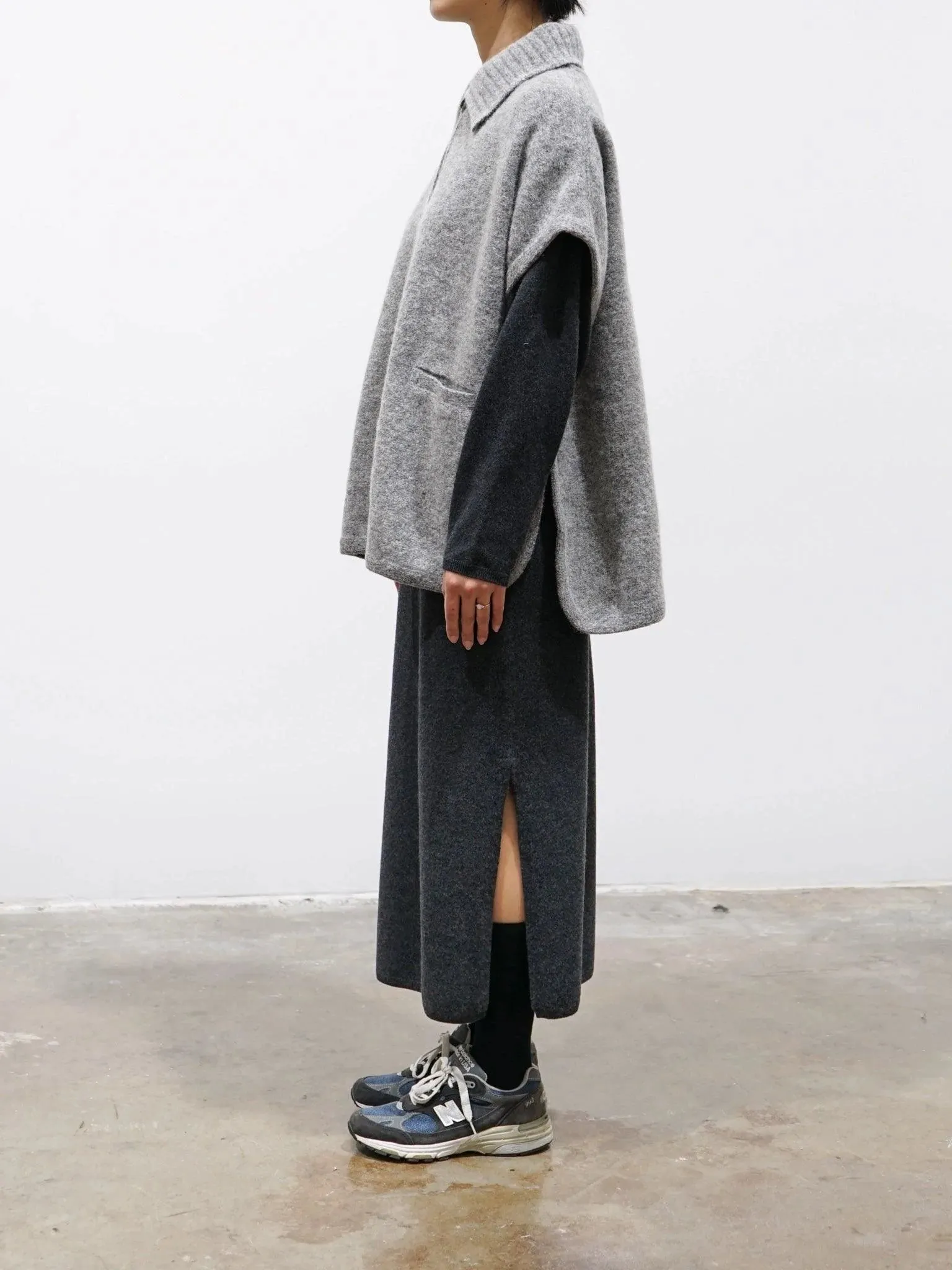 Wool Cashmere Skirt - Charcoal