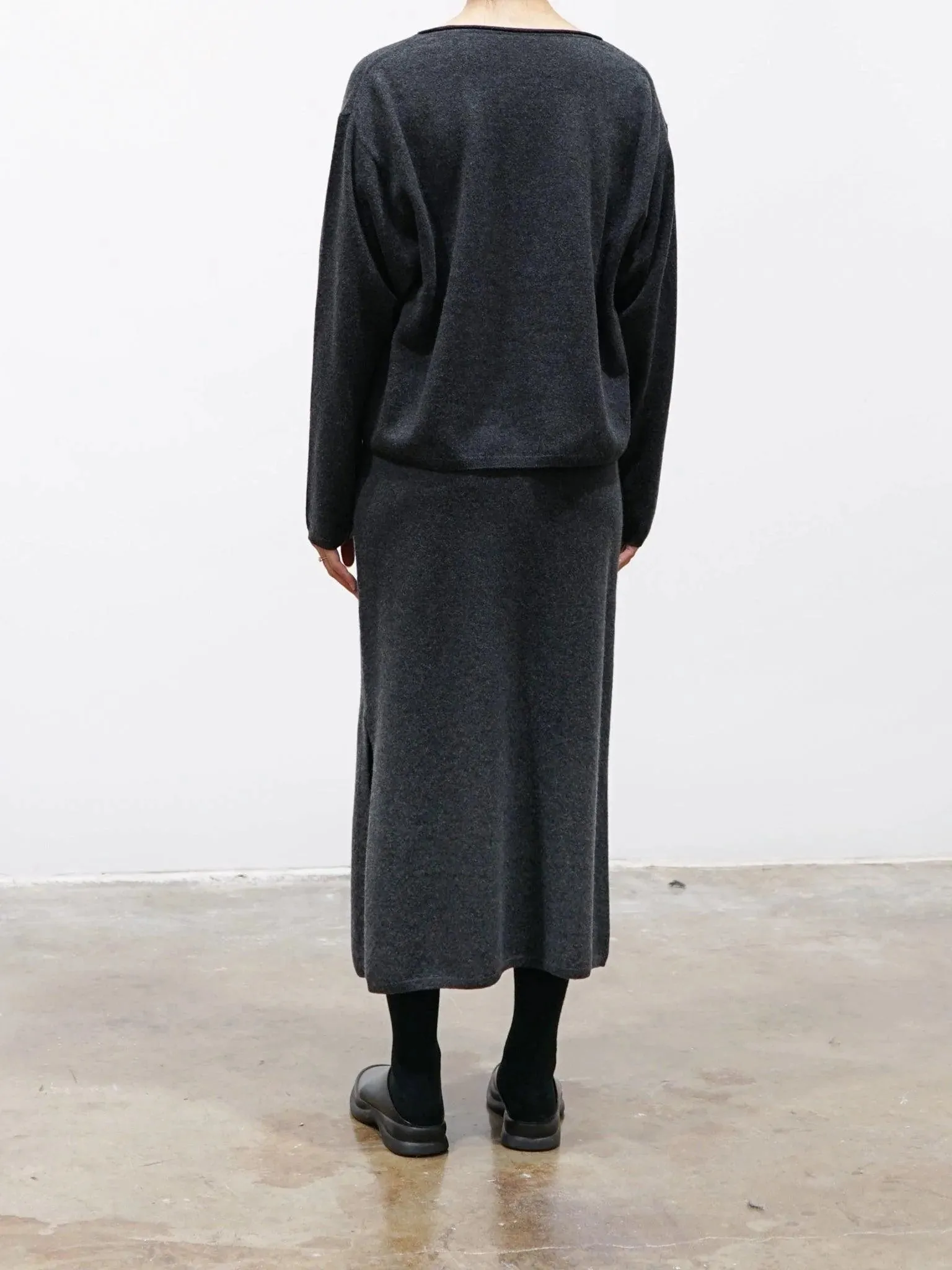 Wool Cashmere Skirt - Charcoal