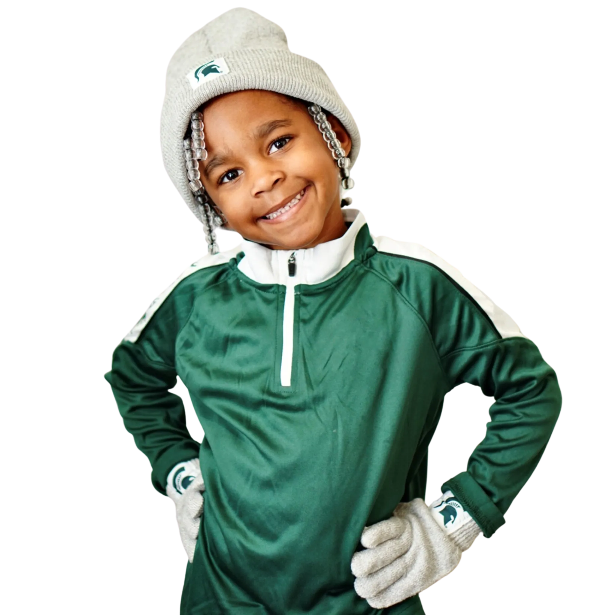 Youth Michigan State Knit Beanie and Glove Set