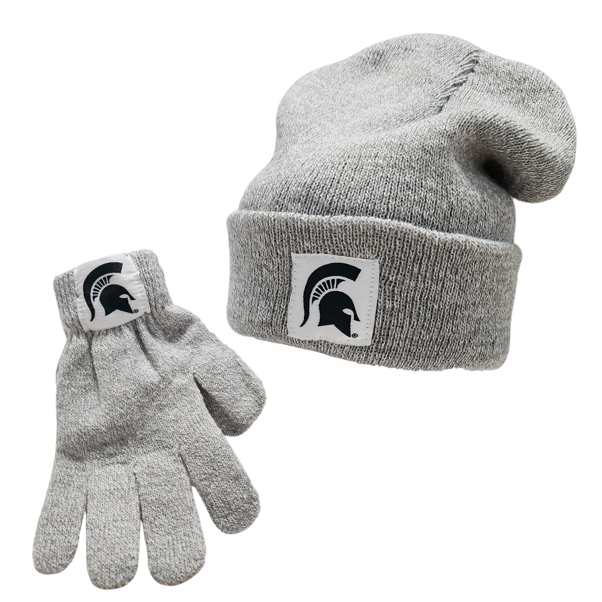 Youth Michigan State Knit Beanie and Glove Set