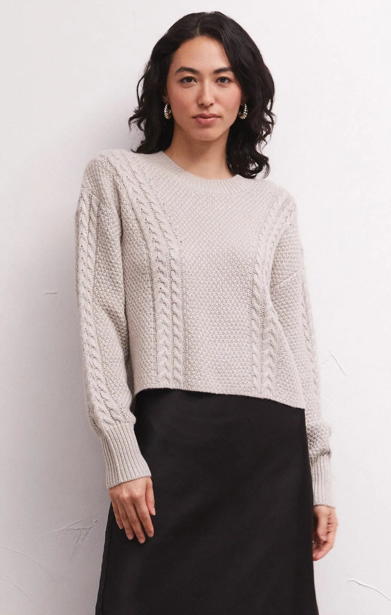 Z Supply Eternal Metallic Cable Sweater